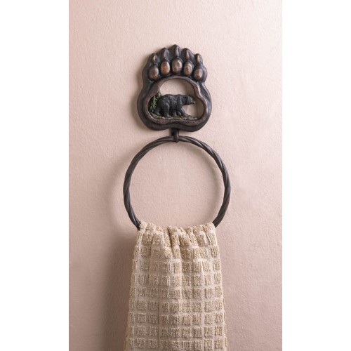 Black Bear Paw Towel Ring